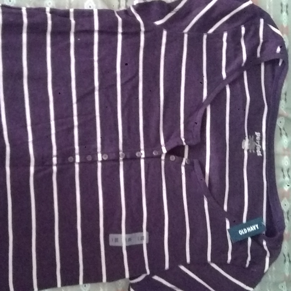 stripped old navy button shirt